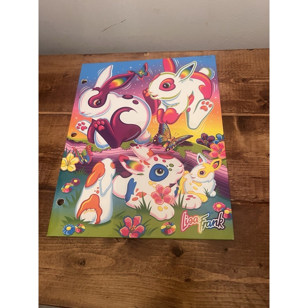 Vintage Lisa Frank folder Bunny Fun 90s Bunnies GREAT Read Condition